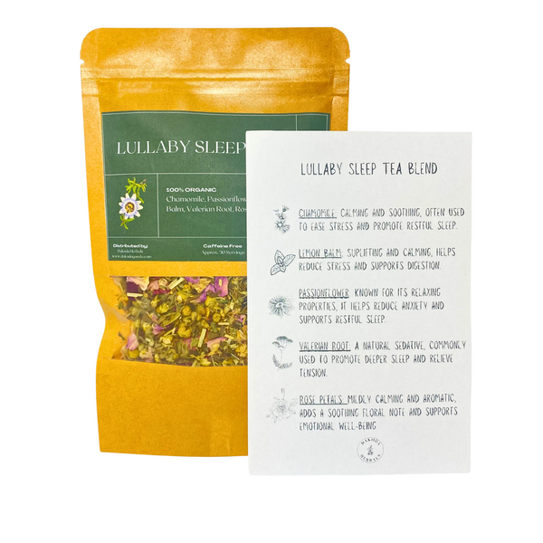 Mezcla de té Lullaby Sleep: té de hierbas relajante para un sueño reparador