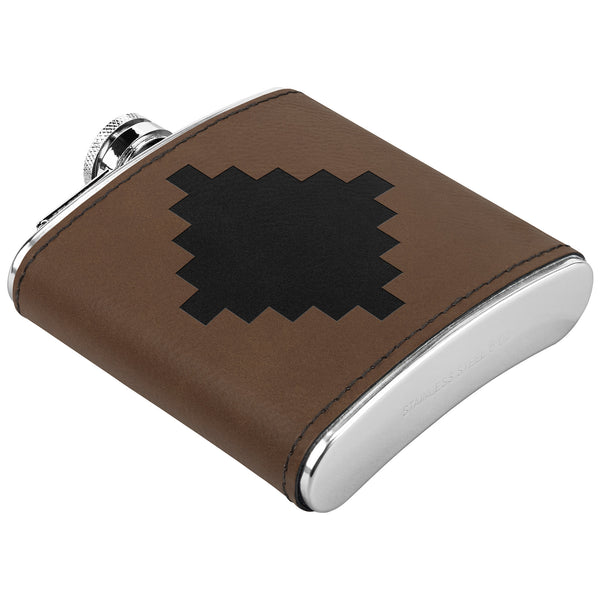 Southwestern Leather Flask Western Metal Flask