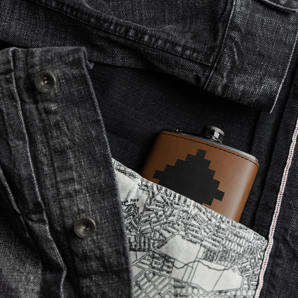 Southwestern Leather Flask Western Metal Flask