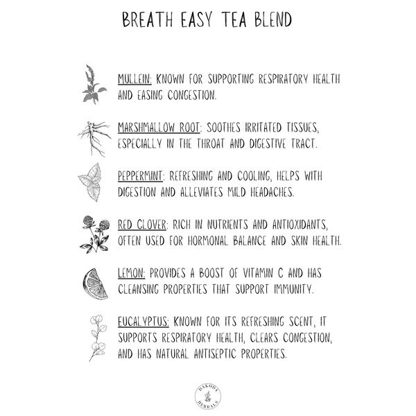 Breathe Easy Herbal Tea Blend: Loose Leaf, Support for Clear & Healthy Respiratory Function