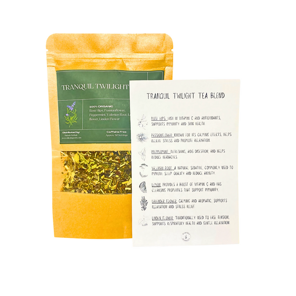 Tranquil Twilight Sleep Tea: Herbal Loose Leaf Tea Blend for Peaceful Evenings - Tea Bags Included