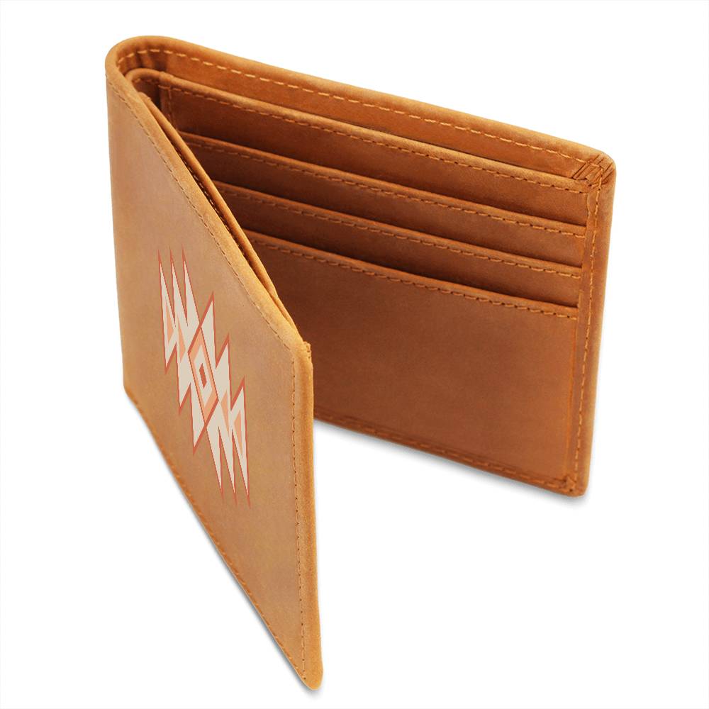 Premium Graphic Leather Wallet: Handcrafted Full Grain Cowhide Bifold for a Unique & Timeless Gift