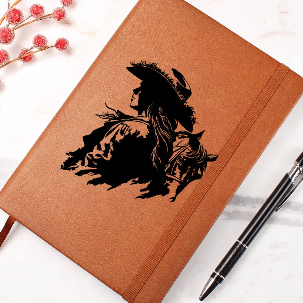 Cowgirl Vegan Leather Journal - 100 Sheet Journal Horse Lover Journal