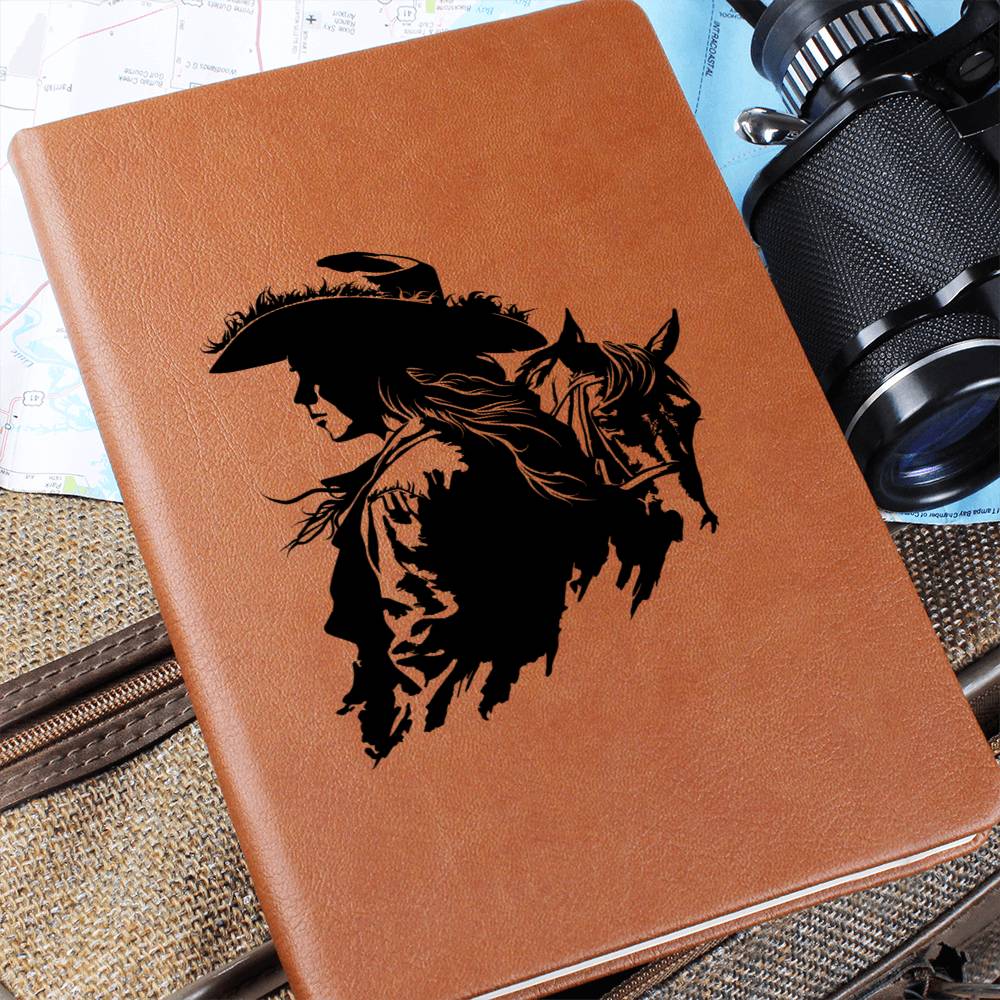Cowgirl Vegan Leather Journal - 100 Sheet Journal Horse Lover Journal