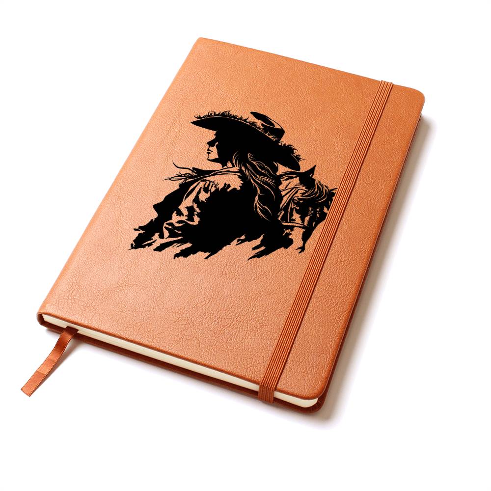 Cowgirl Vegan Leather Journal - 100 Sheet Journal Horse Lover Journal