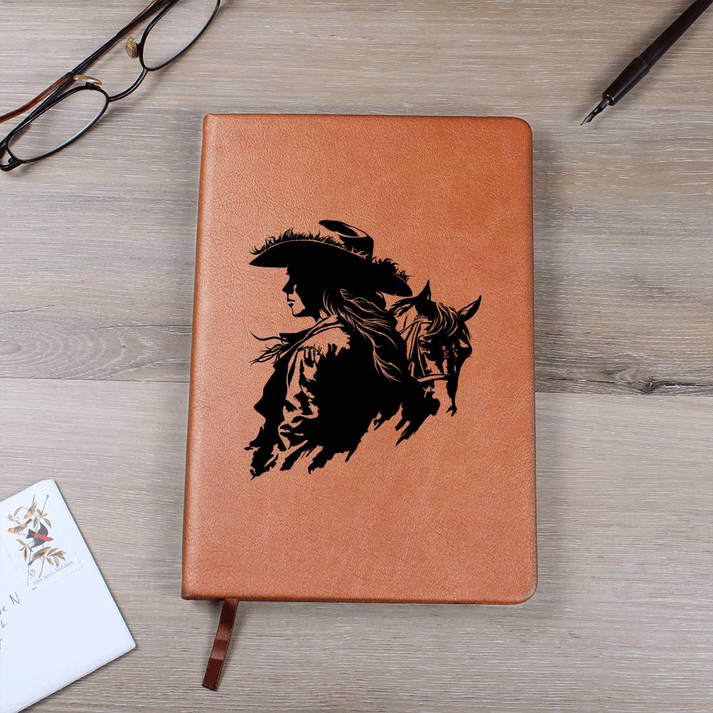 Cowgirl Vegan Leather Journal - 100 Sheet Journal Horse Lover Journal
