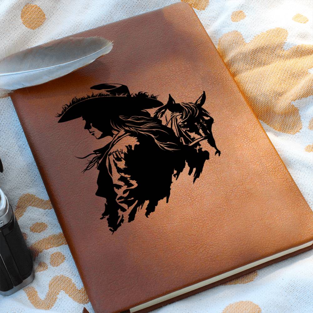 Cowgirl Vegan Leather Journal - 100 Sheet Journal Horse Lover Journal