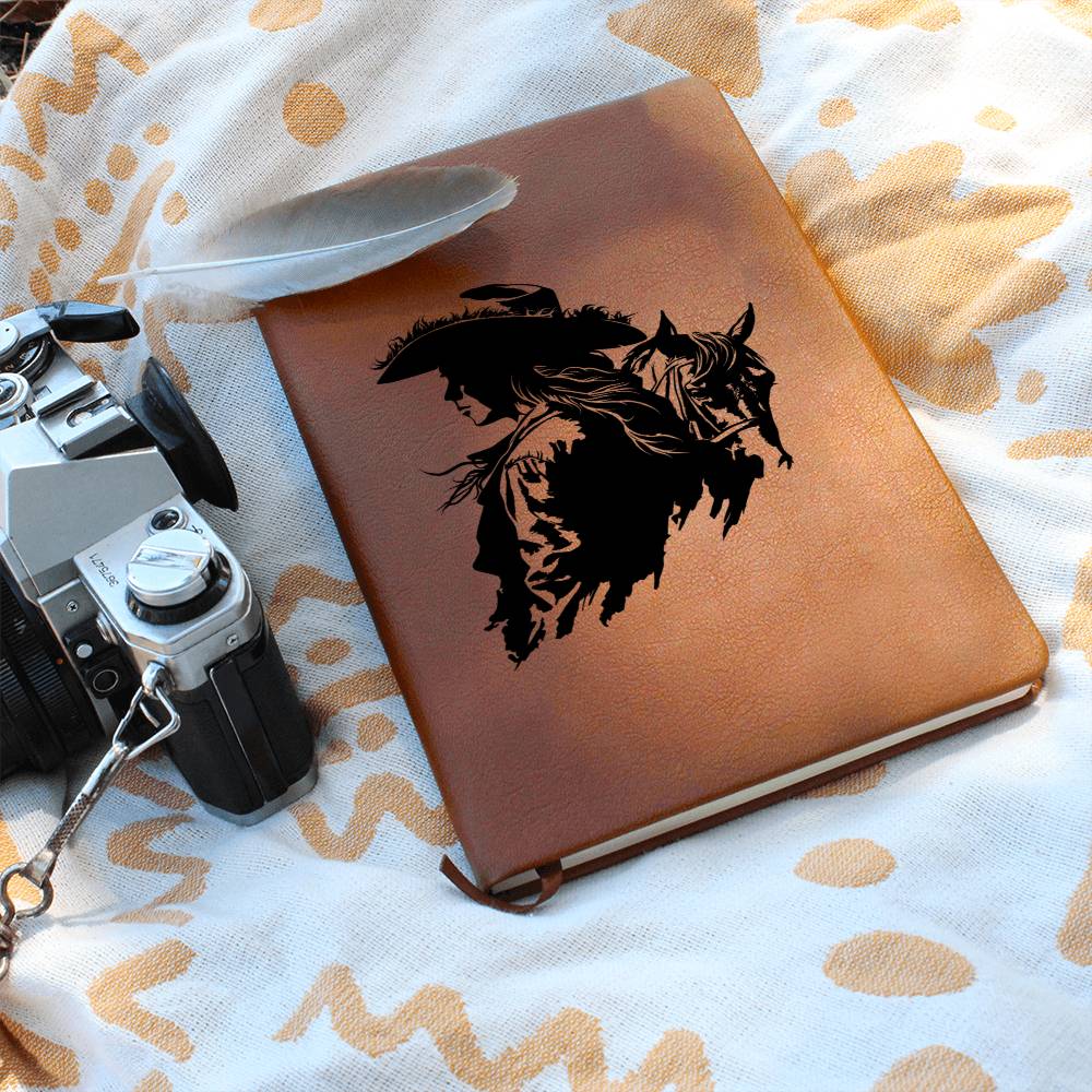 Cowgirl Vegan Leather Journal - 100 Sheet Journal Horse Lover Journal