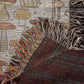 Mushroom Blanket with Fringe, Heirloom Woven Mushroom Blanket 100% Cotton 50" x 60"