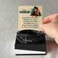 Gift to Husband from Wife Leather Cross Bracelet Gift