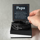 Gifts for Papa Cross Pendent Leather Bracelet, Gifts for Dad Gifts for Grandpa