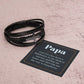 Gifts for Papa Cross Pendent Leather Bracelet, Gifts for Dad Gifts for Grandpa