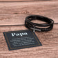 Gifts for Papa Cross Pendent Leather Bracelet, Gifts for Dad Gifts for Grandpa