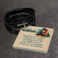 Gift to Husband from Wife Leather Cross Bracelet Gift
