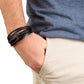 Gift for Dad Leather Cross Bracelet with Message Card, Dad Gifts Birthday Christmas