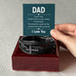 Gift for Dad Leather Cross Bracelet with Message Card, Dad Gifts Birthday Christmas