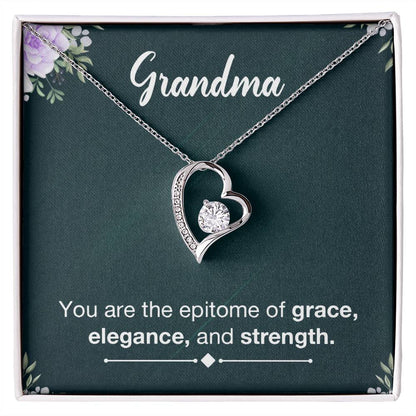 Gifts for Grandma Heart Necklace, Gifts from Grandkids