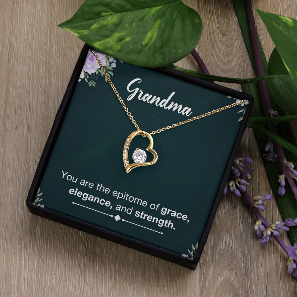 Gifts for Grandma Heart Necklace, Gifts from Grandkids