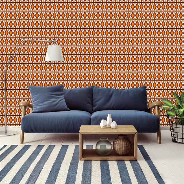 Wall Murals Wall Paper Retro Diamond Vintage Inspired Wall Paper, 4 Sizes