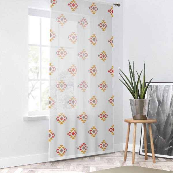 Window Curtain Sheer Southwestern Simple Print