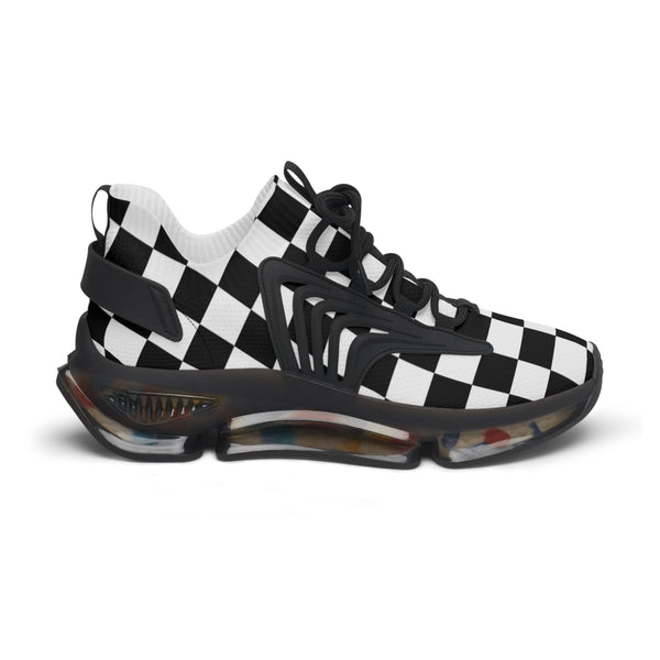 Women's Mesh Sneakers Running Shoes Checkered Print Shock Absorbing Soles