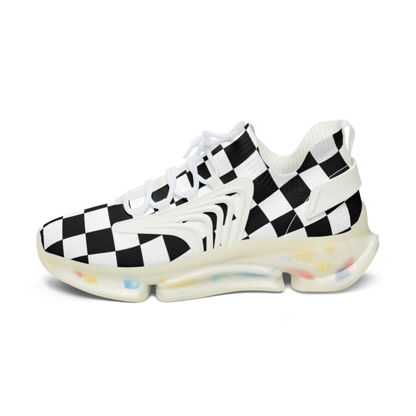 Women's Mesh Sneakers Running Shoes Checkered Print Shock Absorbing Soles