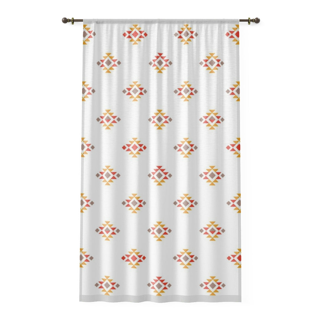 Window Curtain Sheer Southwestern Simple Print