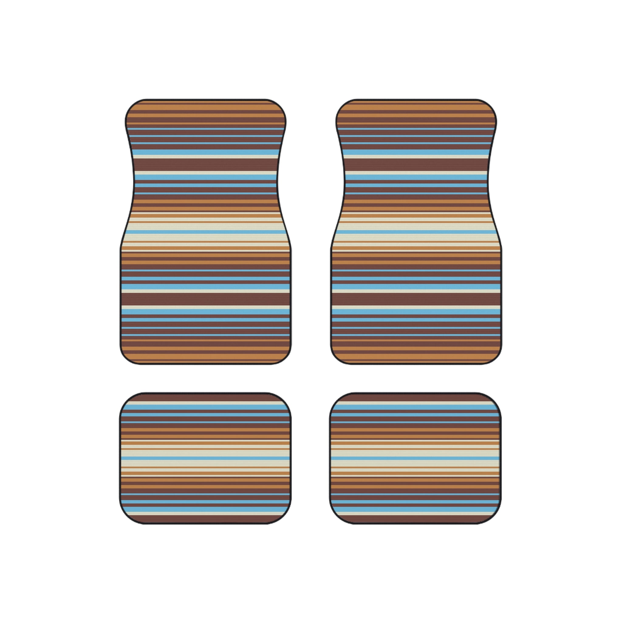 Striped Sedona Sand Mats for Car Floor Mats Set of 4 Mats for Car Boho Non Slip Car Mats