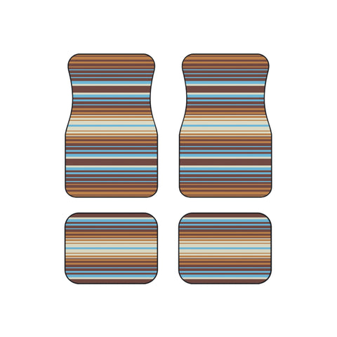 Striped Sedona Sand Mats for Car Floor Mats Set of 4 Mats for Car Boho Non Slip Car Mats
