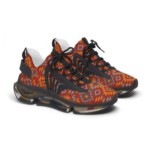 Women's Mesh Sneakers White or Black Sole Southwestern Print