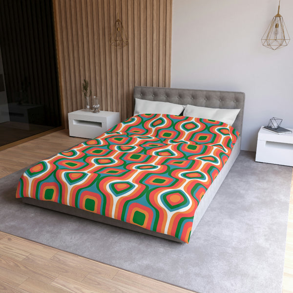 Groovy Duvet Cover Retro Bedding Bedroom Decor Microfiber Polyester 70s 80s