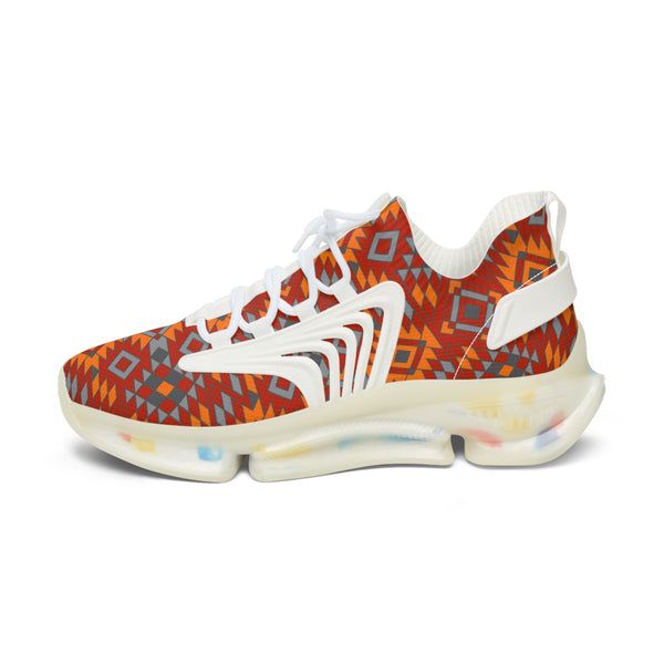 Women's Mesh Sneakers White or Black Sole Southwestern Print