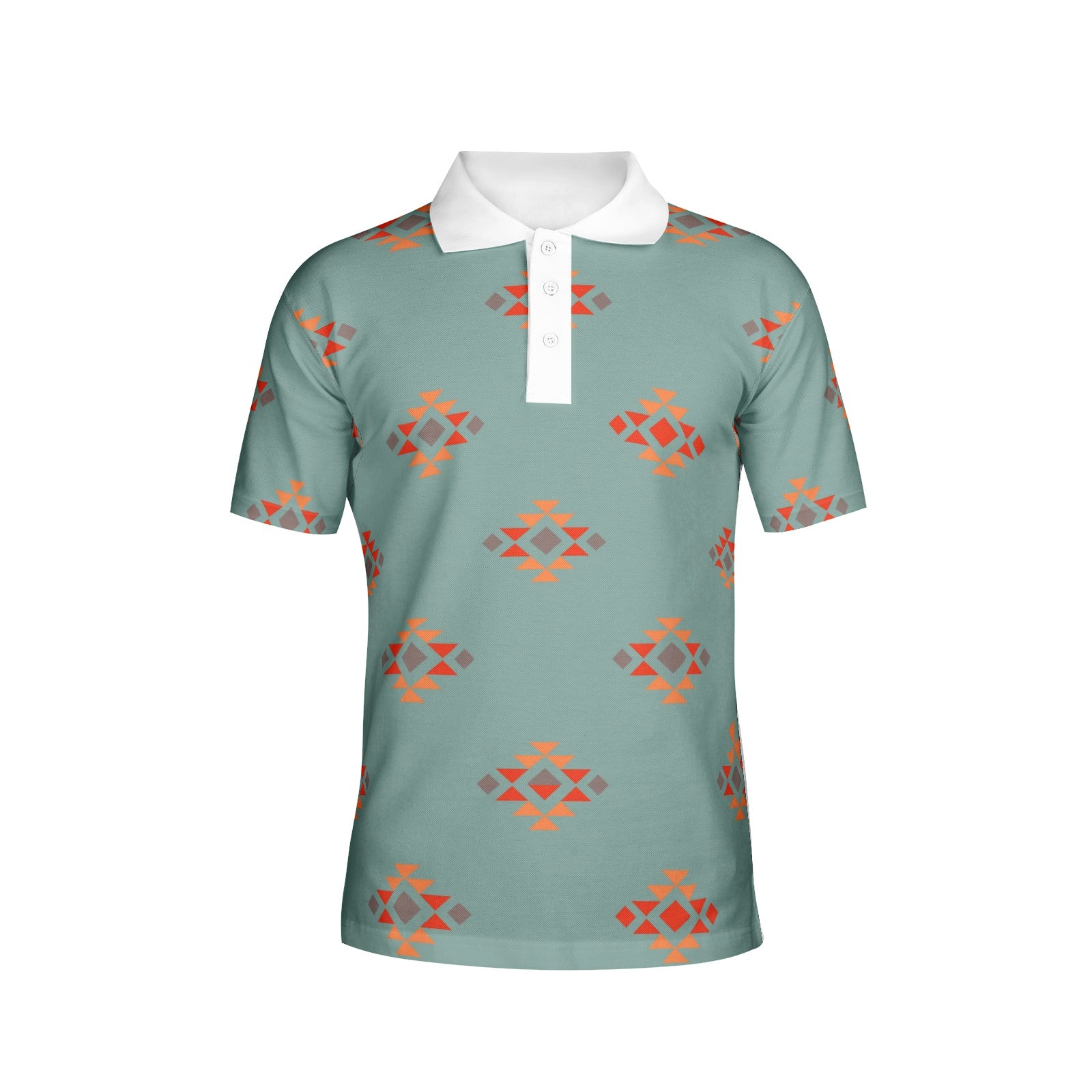 Men's Polo Azul Blue All-Over Print Shirt, Black or White Collar