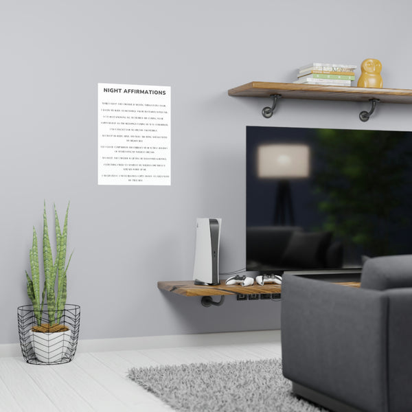Night Time Affirmations and Manifestation Sayings Vertical Matte Poster Night Affirmations