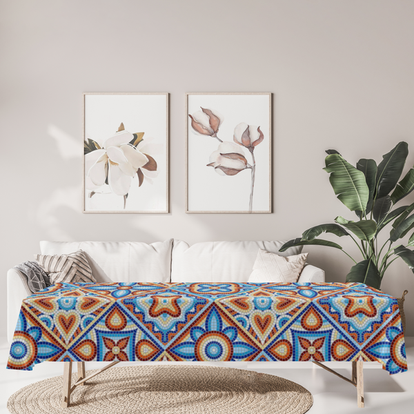 Tablecloth Mural Print Polyester Fade Resistant Table Cloth