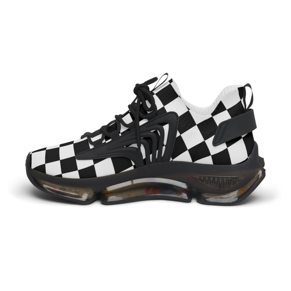 Women's Mesh Sneakers Running Shoes Checkered Print Shock Absorbing Soles