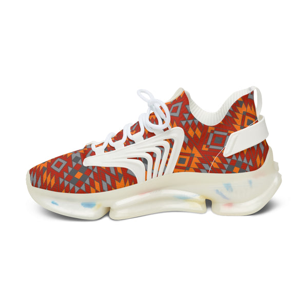 Women's Mesh Sneakers White or Black Sole Southwestern Print