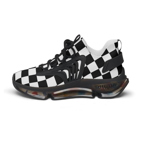 Women's Mesh Sneakers Running Shoes Checkered Print Shock Absorbing Soles