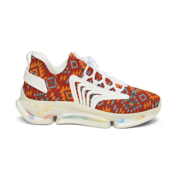Women's Mesh Sneakers White or Black Sole Southwestern Print