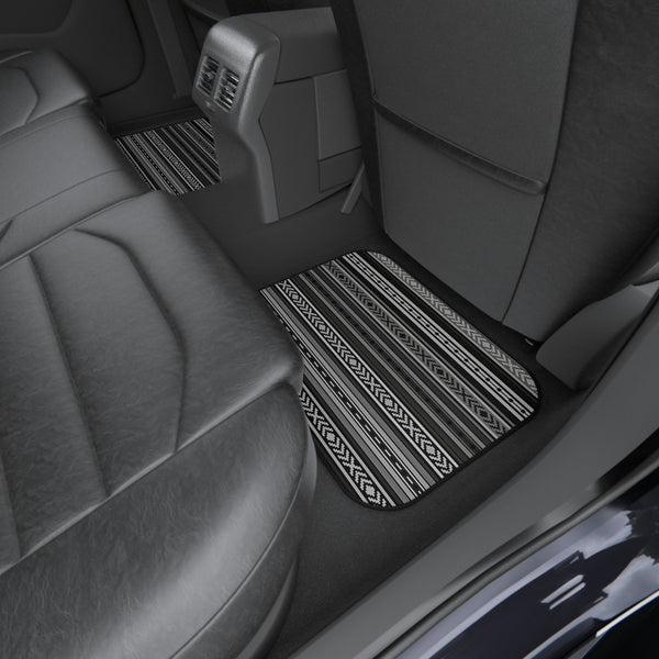 Car Mat Set of 4 Southwestern Gray Black Mats for Car for Front and Back Seat Rubber Car Floor Mats