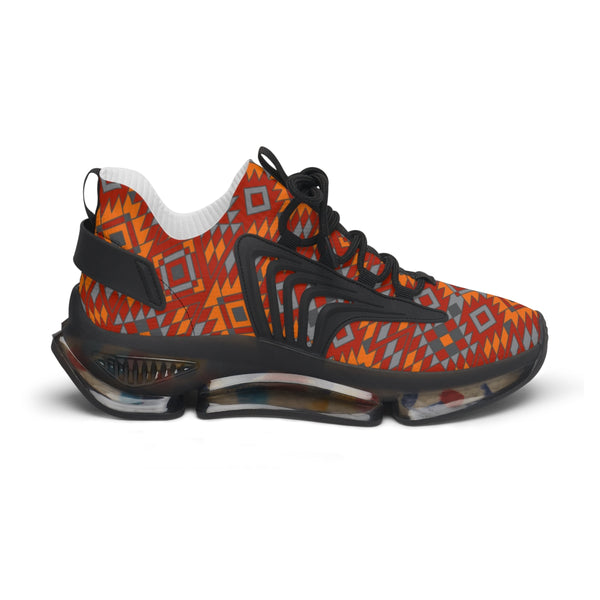 Women's Mesh Sneakers White or Black Sole Southwestern Print