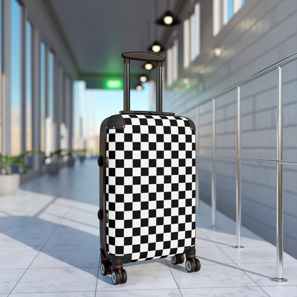 Suitcase Checkered Cabin Suitcase with Wheels Combination Lock Adjustable telescopic handle 360 Swivel Durable Hard Shell Case