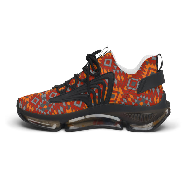 Women's Mesh Sneakers White or Black Sole Southwestern Print