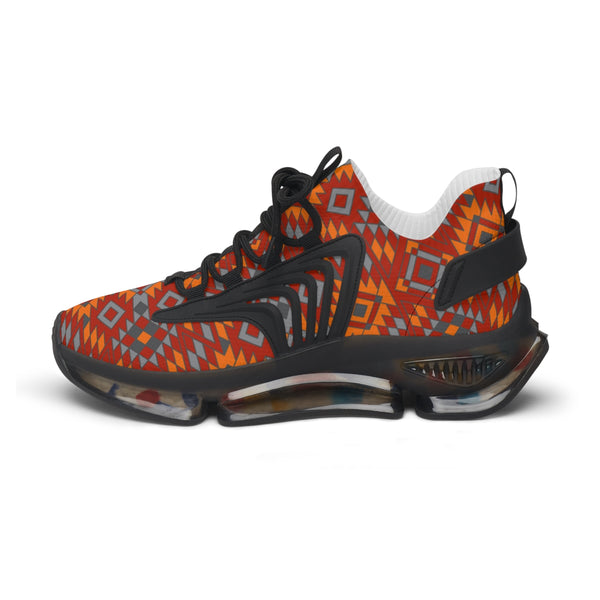 Women's Mesh Sneakers White or Black Sole Southwestern Print