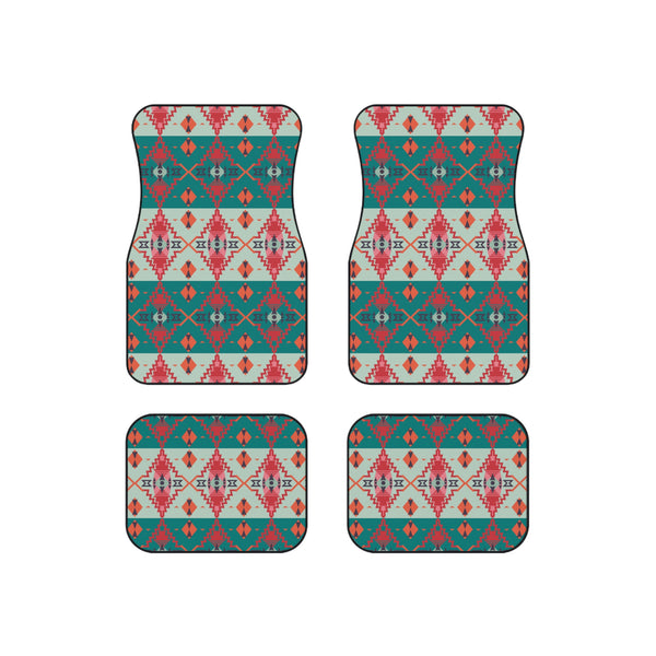 Southwestern Car Mats (Set of 4) Sahara Sunset Polyester Rubber Car Mats for Car SUV