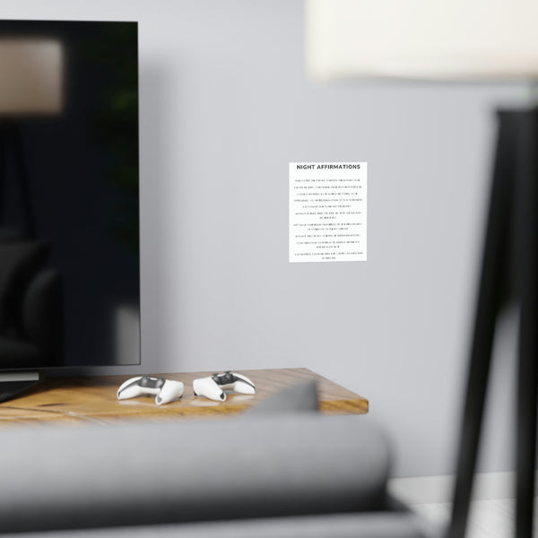 Night Time Affirmations and Manifestation Sayings Vertical Matte Poster Night Affirmations