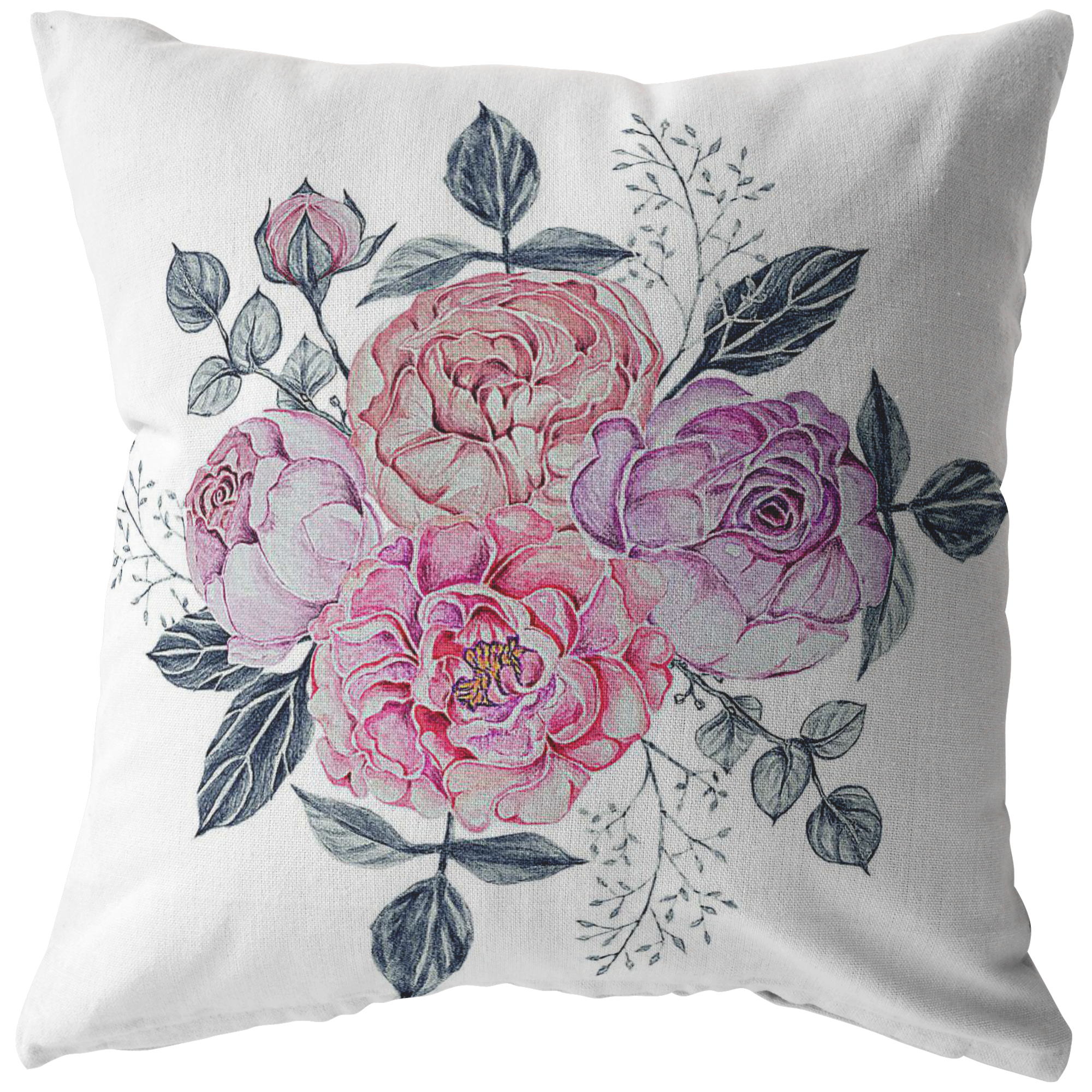 Floral Pastel Design Accent Pillow