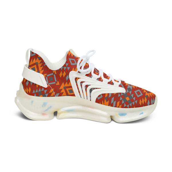 Women's Mesh Sneakers White or Black Sole Southwestern Print