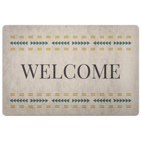 Beige Door Mat Welcome Mat Southwestern Rug Mat Polyester Lightweight Indoor Outdoor Arrow Pass Print