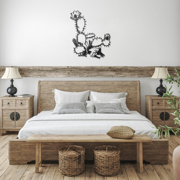 Blooming Cacti Metal Sign Wall Decor